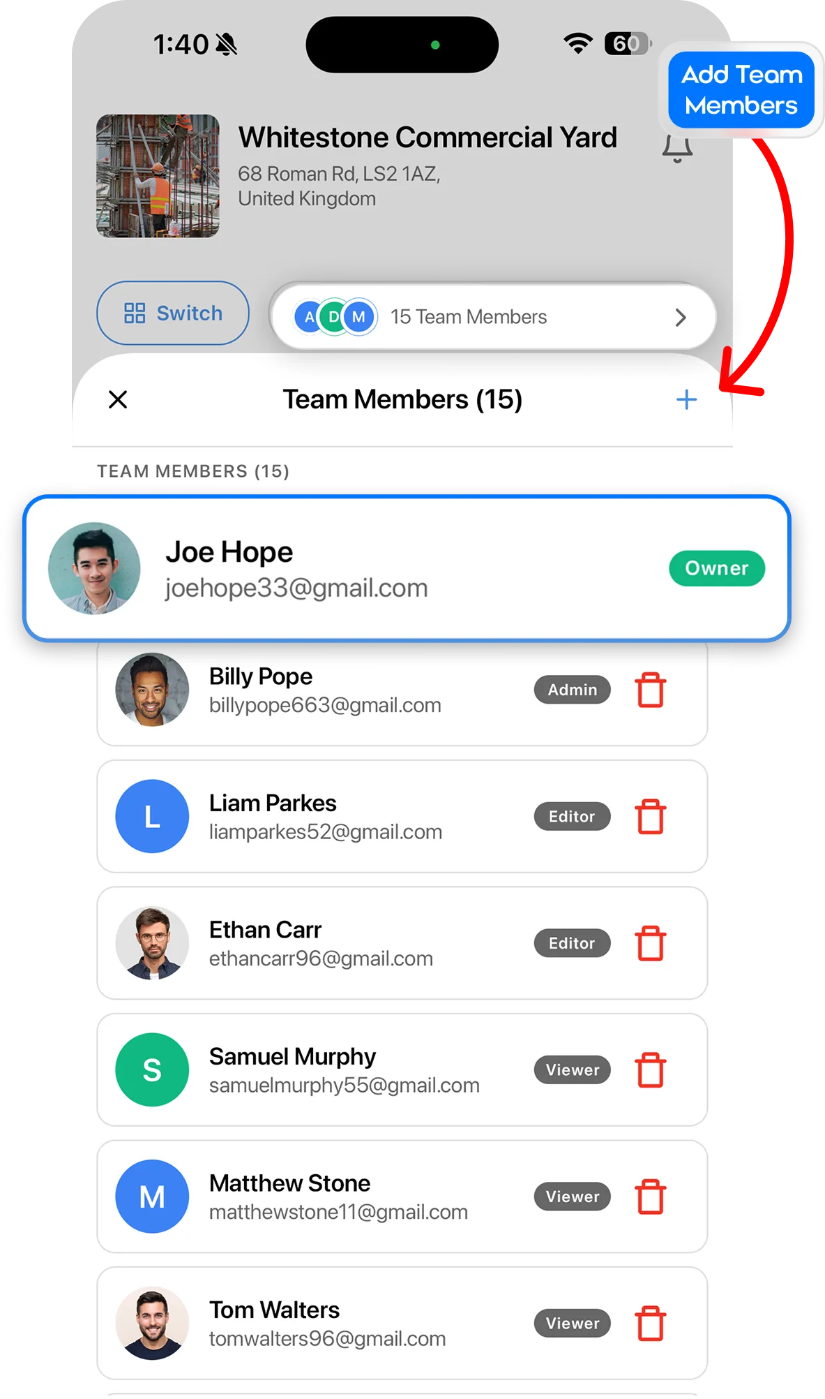 Add Your Team To Any Project