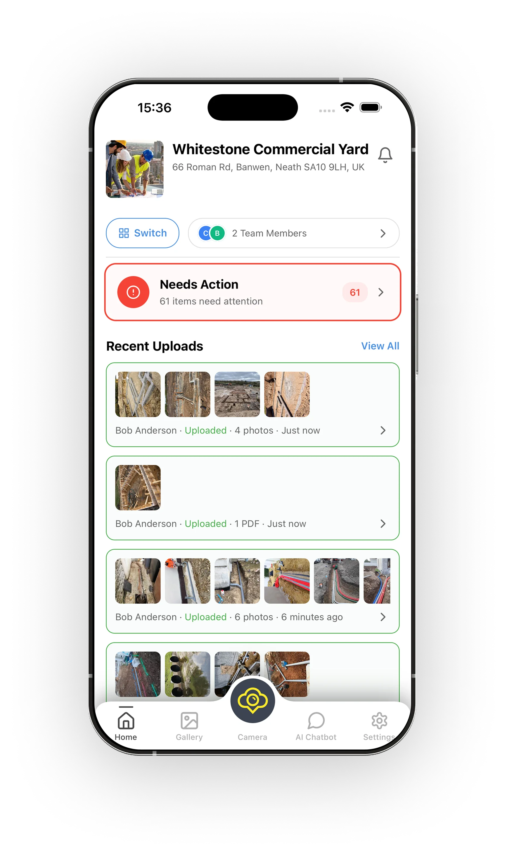 Lidr.io app project gallery screen