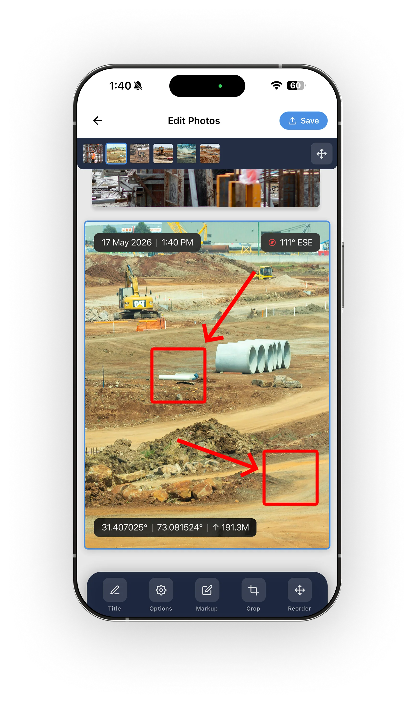 Lidr.io app photo capture screen