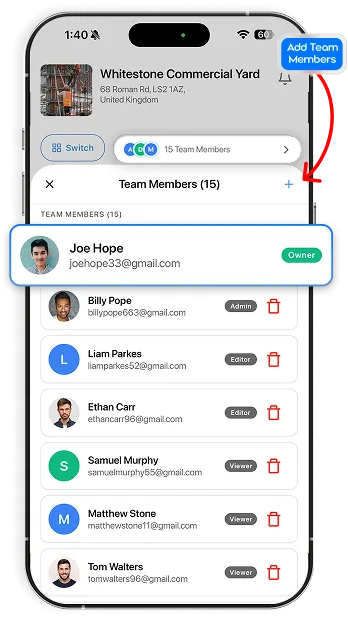 Add Your Team To Any Project